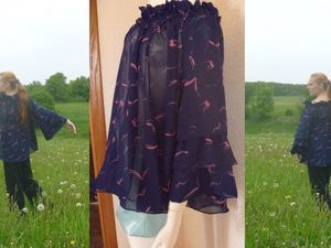 Шьем легкую шифоновую блузку «Морские чайки» для пышных форм. Ярмарка Мастеров - ручная работа, handmade.