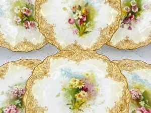 Набор из 6-ти коллекционных, фарфоровых тарелок от мануфактуры  «Doulton Burslem» , Англия, 1891 год. Ярмарка Мастеров - ручная работа, handmade.