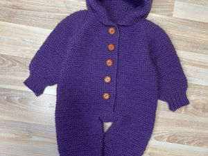 Комбинезон для малыша спицами. Часть 1. Jumpsuit for baby knitting