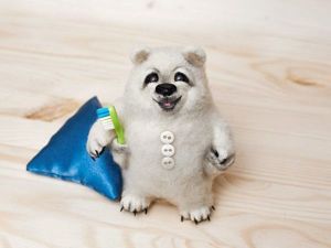 Валяем белого медвежонка: видео мастер-класс. Ярмарка Мастеров - ручная работа, handmade.