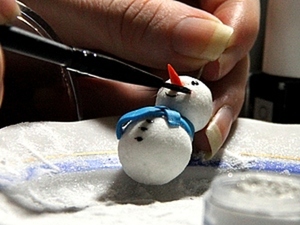 «Снежные» снеговички из полимерной глины: мастер-класс. Ярмарка Мастеров - ручная работа, handmade.