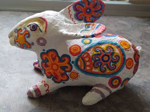 Делаем слона в технике папье-маше с точечной росписью