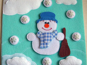 Шьем страницу развивающей книжки «Снеговик-пазл». Ярмарка Мастеров - ручная работа, handmade.