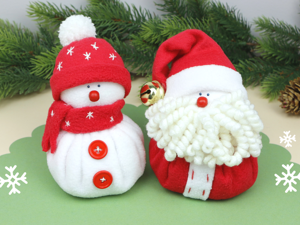 Дед Мороз и снеговик из ваты своими руками