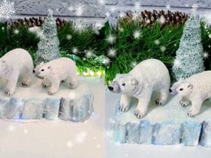 Поделки для детского сада Белый медведь из пластилина как сделать медведя
