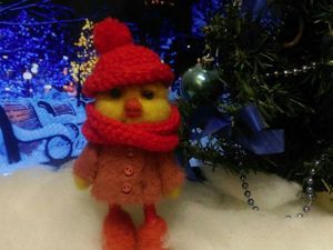 Цыплёнок Цилечка в технике сухого валяния. Ярмарка Мастеров - ручная работа, handmade.