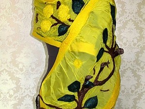 Валяние шарфа в технике нунофелтинг. Ярмарка Мастеров - ручная работа, handmade.
