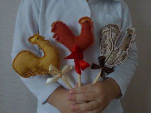 Делаем текстильного петушка на палочке. Ярмарка Мастеров - ручная работа, handmade.