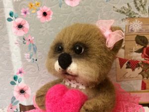 Валяем медвежку из шерсти с сердцем в лапках (Часть 3). Ярмарка Мастеров - ручная работа, handmade.