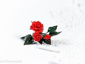 Создаем брошь "Красные розы". Ярмарка Мастеров - ручная работа, handmade.