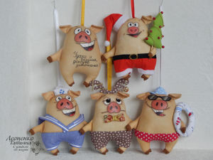 Шьем игрушку-подвеску «Веселый поросенок». Ярмарка Мастеров - ручная работа, handmade.