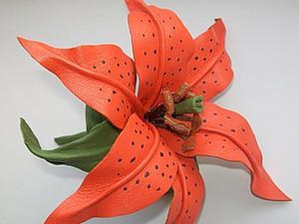 How to Create a Fire Lily out of Leather | Livemaster - handmade