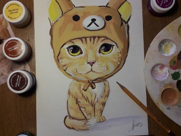Рисуем кота. Детский мастер-класс | Ярмарка Мастеров - ручная работа, handmade