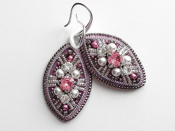 A Step-by-Step Photo DIY Project on Embroidering Icicle Earrings | Livemaster - handmade