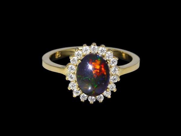 Серебряное кольцо с опалом, 18 размер | Ярмарка Мастеров - ручная работа, handmade