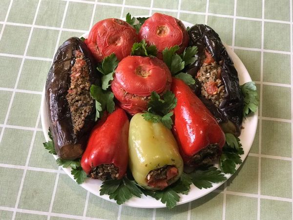 Долма из фаршированных баклажанов, помидоров и перцев | Ярмарка Мастеров - ручная работа, handmade