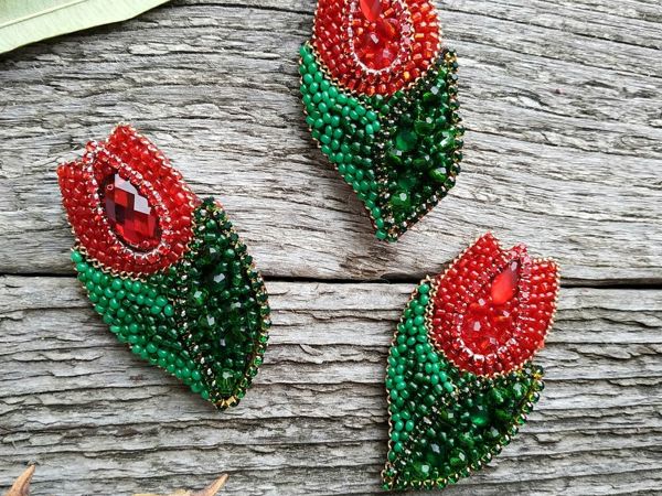 Весенние броши Тюльпан | Ярмарка Мастеров - ручная работа, handmade