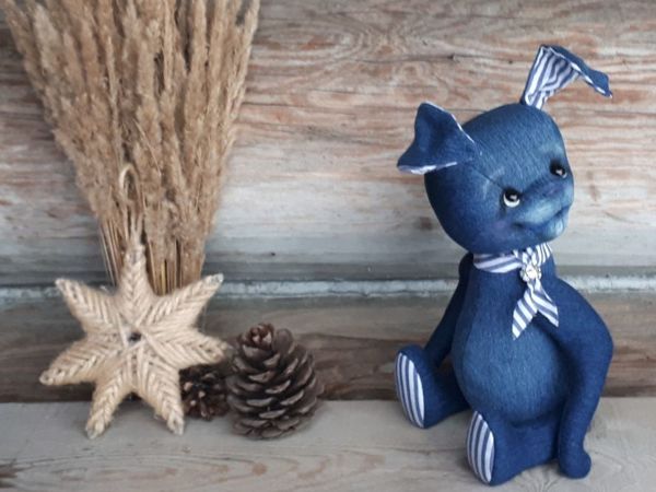 Sewing Denim Teddy Bunny | Livemaster - handmade