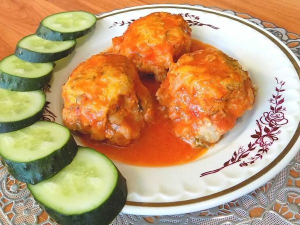 Ежики с рисом и куриным фаршем в томатном соусе | Ярмарка Мастеров - ручная работа, handmade