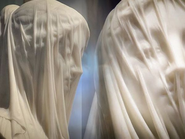 ''A Cloth Made Drunk of her own Glow'': Marble Veil | Livemaster - handmade