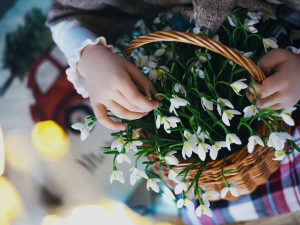 Корзина подснежников | Ярмарка Мастеров - ручная работа, handmade