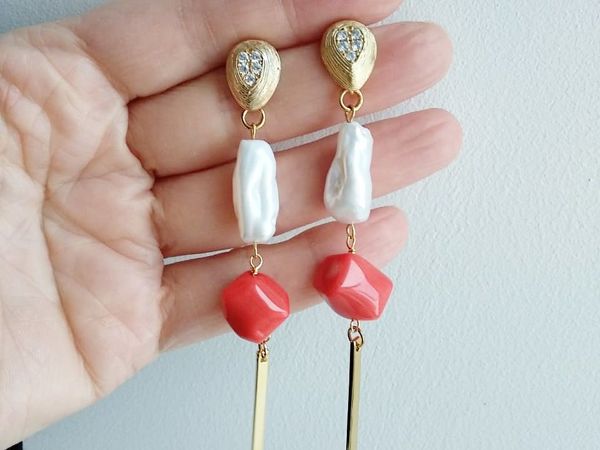 Новинки!!! Серьги с кораллом!!! | Ярмарка Мастеров - ручная работа, handmade