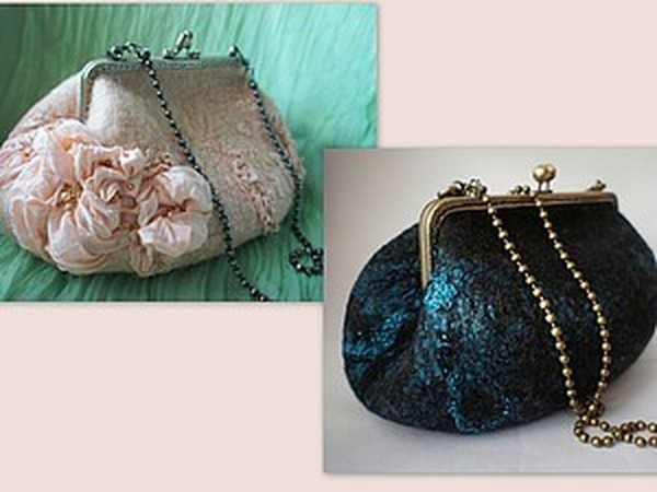 Сумочка с шелковой отделкой | Ярмарка Мастеров - ручная работа, handmade