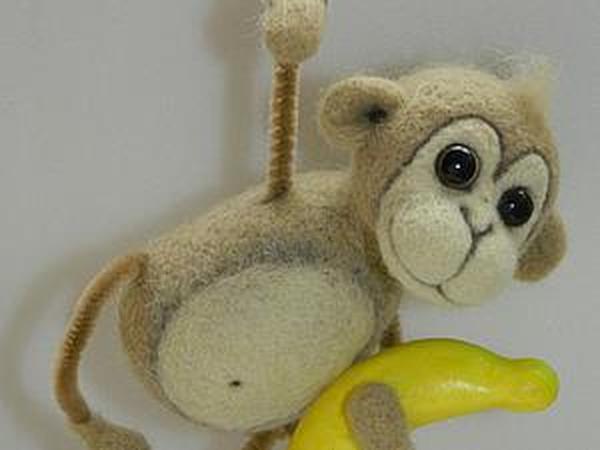 Валяем симпатичную обезьянку — символ 2016 года | Ярмарка Мастеров - ручная работа, handmade