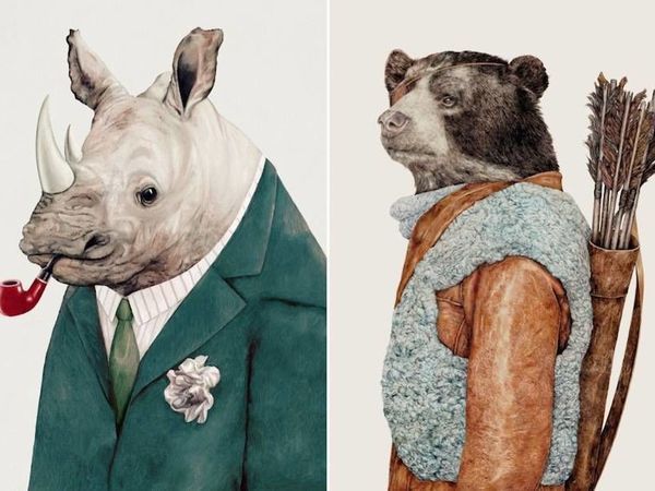 Модные животные в иллюстрациях различных художников | Ярмарка Мастеров - ручная работа, handmade
