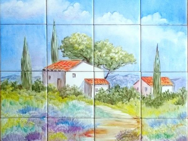 Панно «Прованс» (роспись на керамической плитке) | Ярмарка Мастеров - ручная работа, handmade