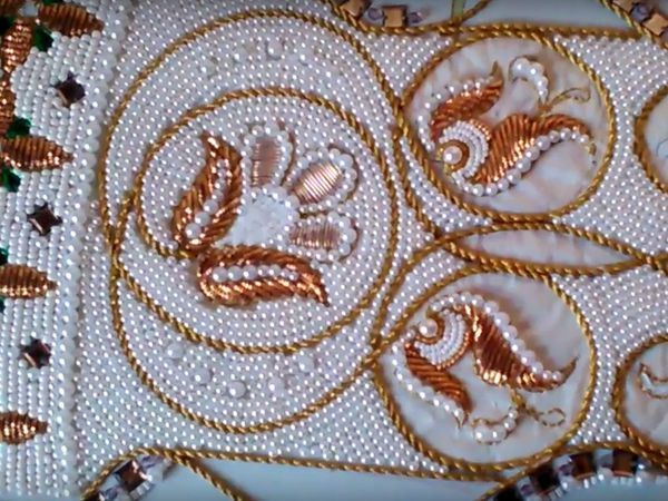 Видео: Вышивка орнамента платья шнуром бисером и стразами. Часть 2 | Ярмарка Мастеров - ручная работа, handmade