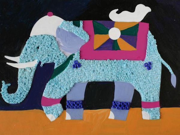 Mosaïque éléphant activité manuelle enfant - Avenir