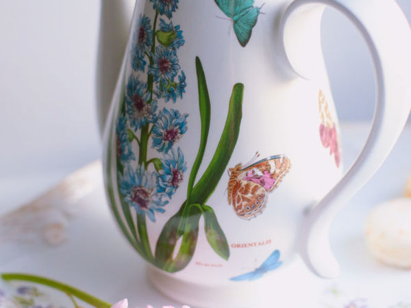 Винтажный кофейник с бабочками, цветами Portmeirion Botanic Garden Англия | Ярмарка Мастеров - ручная работа, handmade