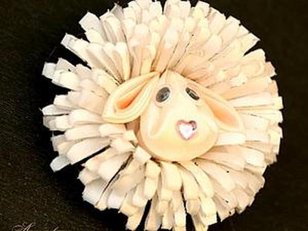 Символ 2015 года своими руками: овечка из атласных лент | Ярмарка Мастеров - ручная работа, handmade