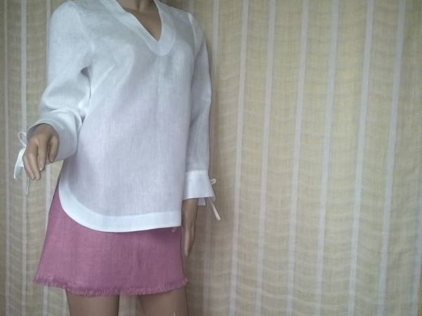 Офисная блузка из льна | Ярмарка Мастеров - ручная работа, handmade