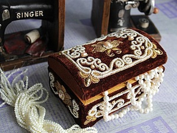 Шкатулка. Золотное орнаментальное шитьё. | Ярмарка Мастеров - ручная работа, handmade