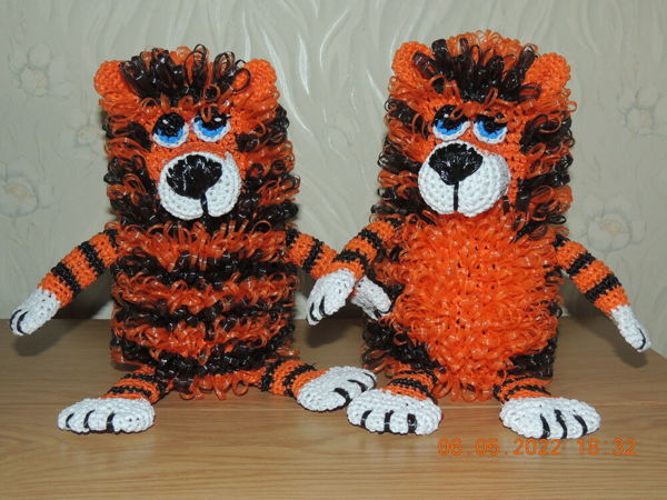 Мочалка-игрушка-рукавичка Тигр | Ярмарка Мастеров - ручная работа, handmade