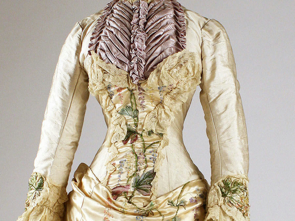 Шёлковое визитное платье с вышивкой. Mme. Martin Decalf, Париж, 1882-1883 гг | Ярмарка Мастеров - ручная работа, handmade