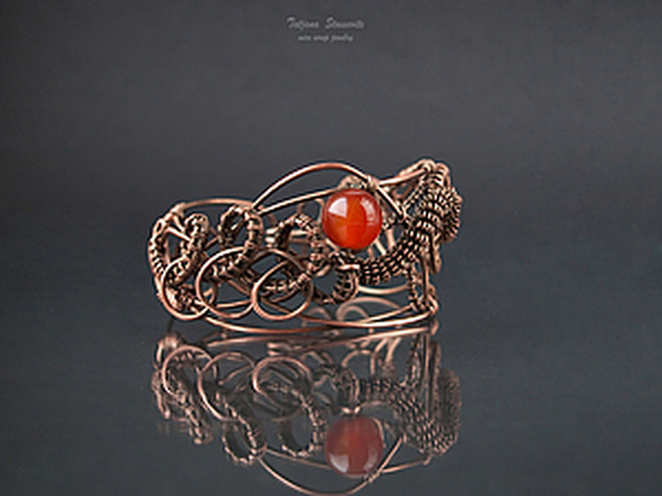 Браслет с сердоликом | Ярмарка Мастеров - ручная работа, handmade