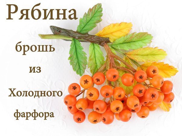 Видеоурок: брошь «Рябина» из холодного фарфора. Лепка и сборка украшения | Ярмарка Мастеров - ручная работа, handmade
