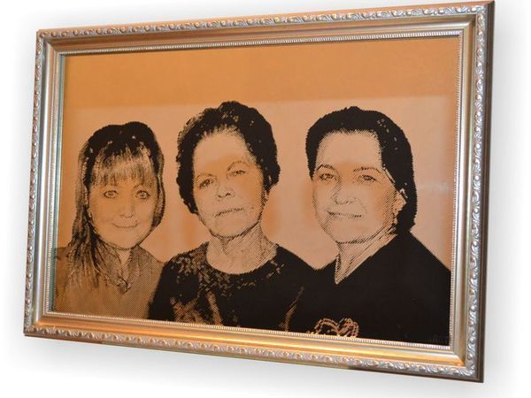 Портрет на зеркале Мама и Дочки | Ярмарка Мастеров - ручная работа, handmade
