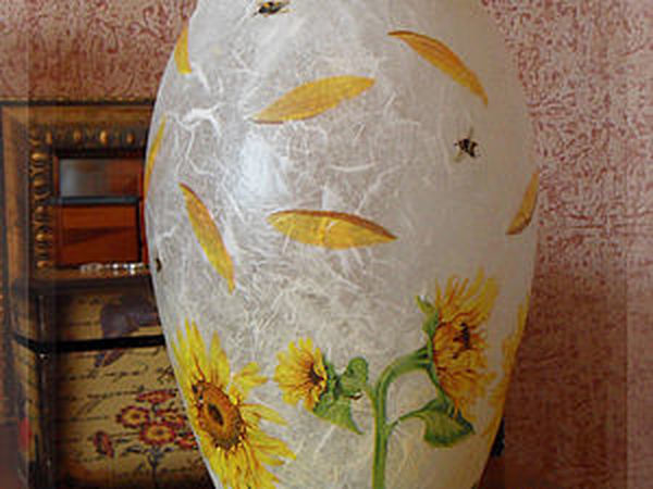 Декупаж стеклянной вазы | Ярмарка Мастеров - ручная работа, handmade