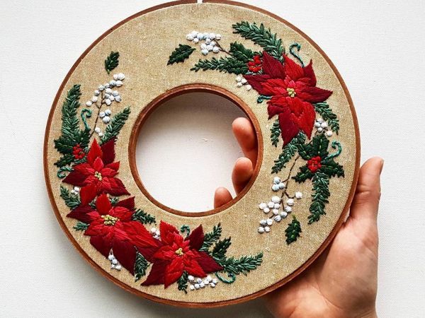 Unique Design of Double Hoop Embroidery by Jessica long | Livemaster - handmade