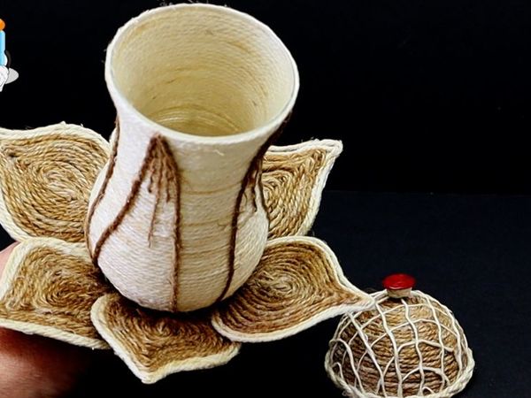 Как сделать шкатулку из джута и бокала | Ярмарка Мастеров - ручная работа, handmade