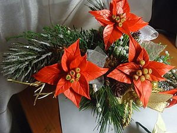 Пуансеттия лепка Мастер-класс | Ярмарка Мастеров - ручная работа, handmade