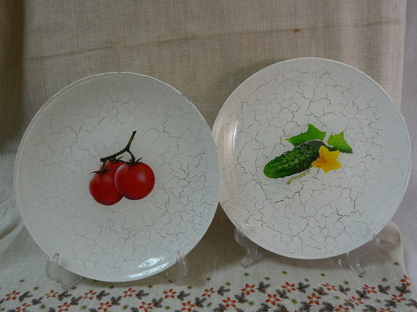 Decorating Vegetable Plates with the Backside Decoupage Technique | Livemaster - handmade