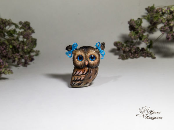 Очаровательная брошь Совушка | Ярмарка Мастеров - ручная работа, handmade