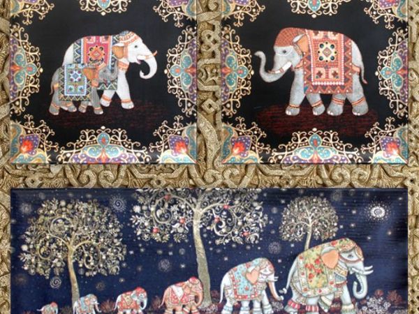 Обожаю наше стадо гобеленовых Индийских Слонов | Ярмарка Мастеров - ручная работа, handmade