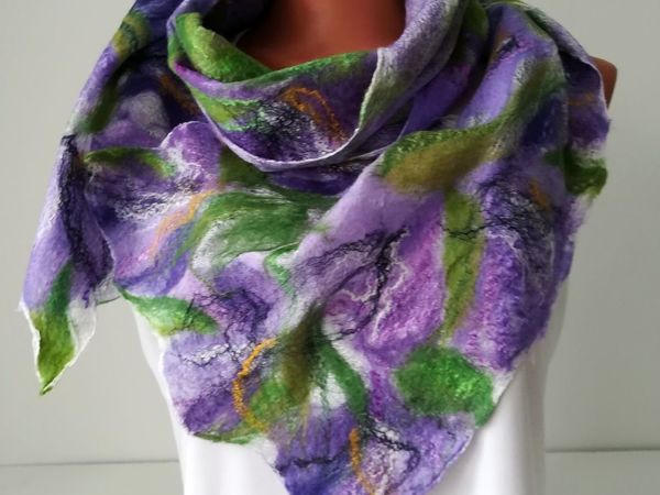 Распродажа летних войлочных шарфов из шёлка и шерсти | Ярмарка Мастеров - ручная работа, handmade
