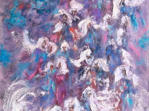 Пишем абстрактную картину маслом на оргалите: видеоурок | Ярмарка Мастеров - ручная работа, handmade